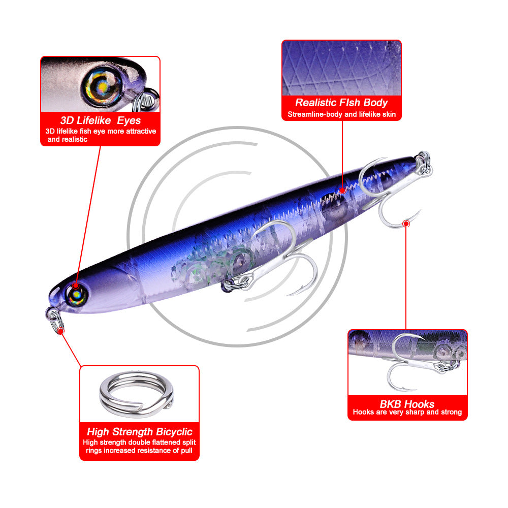 SW453 Pencil Lures – Topwater Stick Bait for Surface Fishing – Wholesale