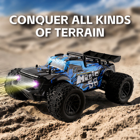 4WD Off-Road RC Drift Car - 2-Speed Remote Control Vehicle w/ LED Lights & Shock Absorbers | Crash-Proof PVC Shell | Gift for Kids & Adults (21cm) YL-112