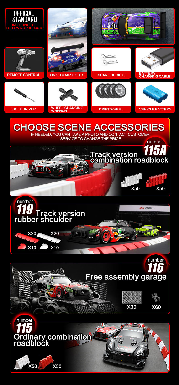 KM16191 Pro 1:16 High-Speed 4WD Drift RC Car with