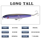 XY-535 Pencil Lures – Topwater Stick Bait for Surface Fishing – Wholesale