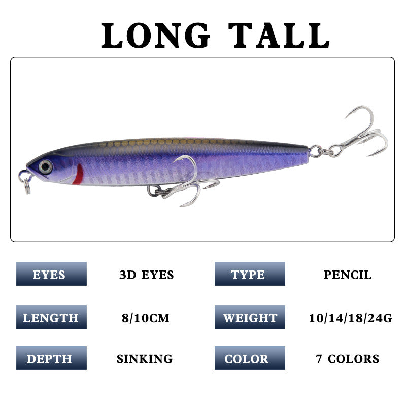 XY-535 Pencil Lures – Topwater Stick Bait for Surface Fishing – Wholesale