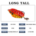 XY-122 Frog Lures – Topwater Frog Bait for Weeds and Lily Pads – Bulk