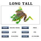 XY-462 Frog Lures – Topwater Frog Bait for Weeds and Lily Pads – Bulk