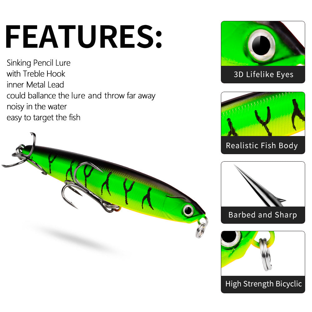 DW542 Pencil Lures – Topwater Stick Bait for Surface Fishing – Wholesale
