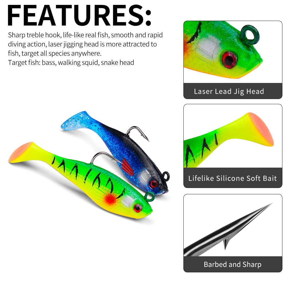 DW-6088 Jig Head Lures – Lead Head Jig with Soft Body – Bulk Order