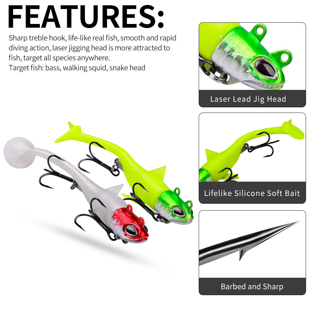 DW-6083 Jig Head Lures – Lead Head Jig with Soft Body – Bulk Order
