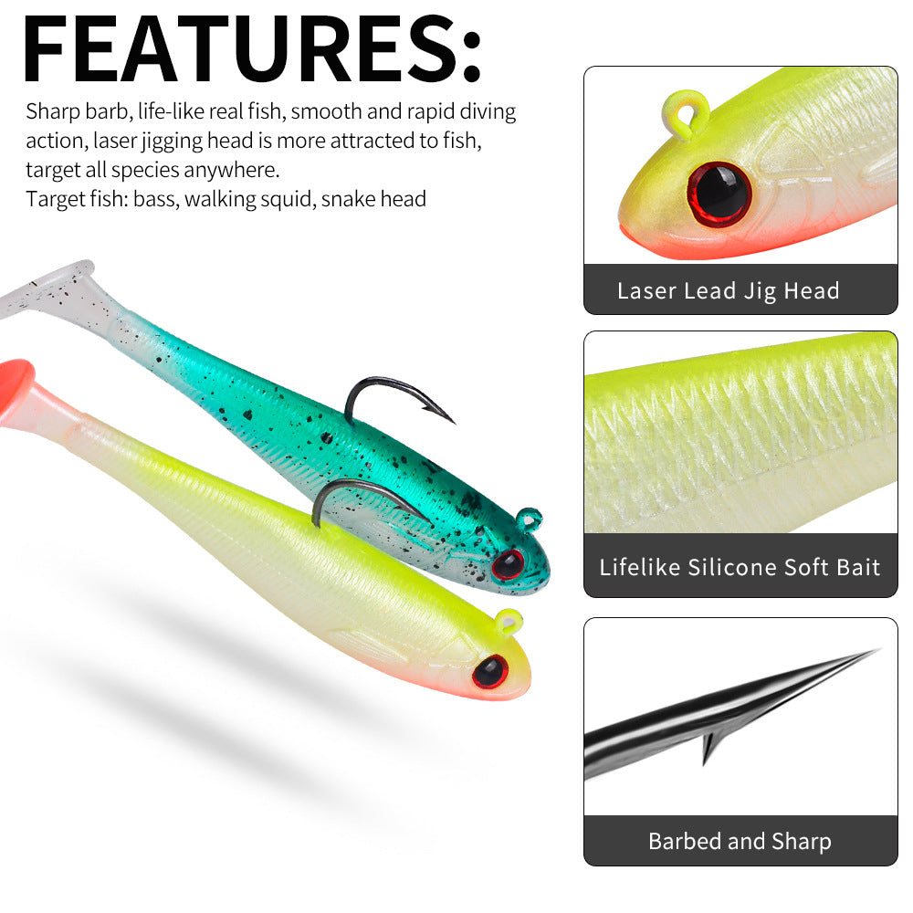 DW-6092 Jig Head Lures – Lead Head Jig with Soft Body – Bulk Order