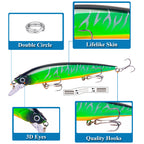 XY-521 Minnow Lures – Swimming Bait for Freshwater and Saltwater – Bulk