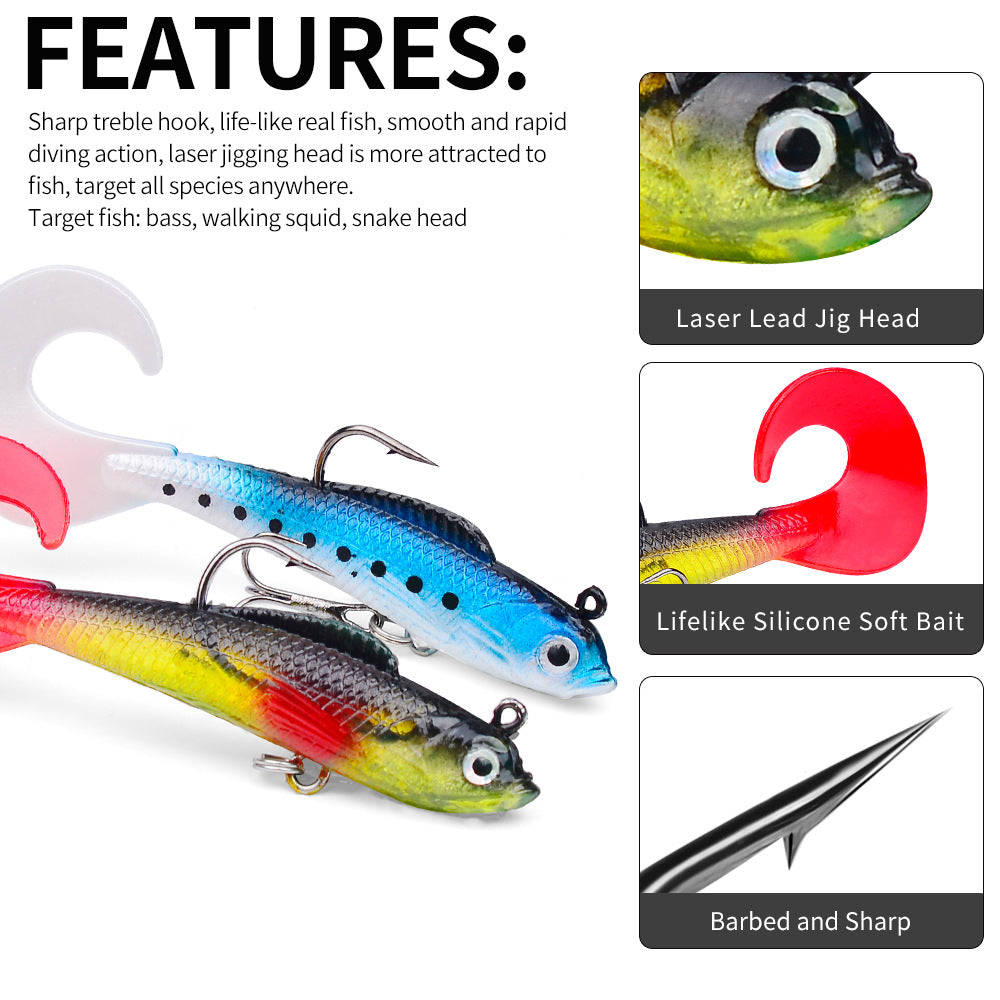 DW-6089 Jig Head Lures – Lead Head Jig with Soft Body – Bulk Order