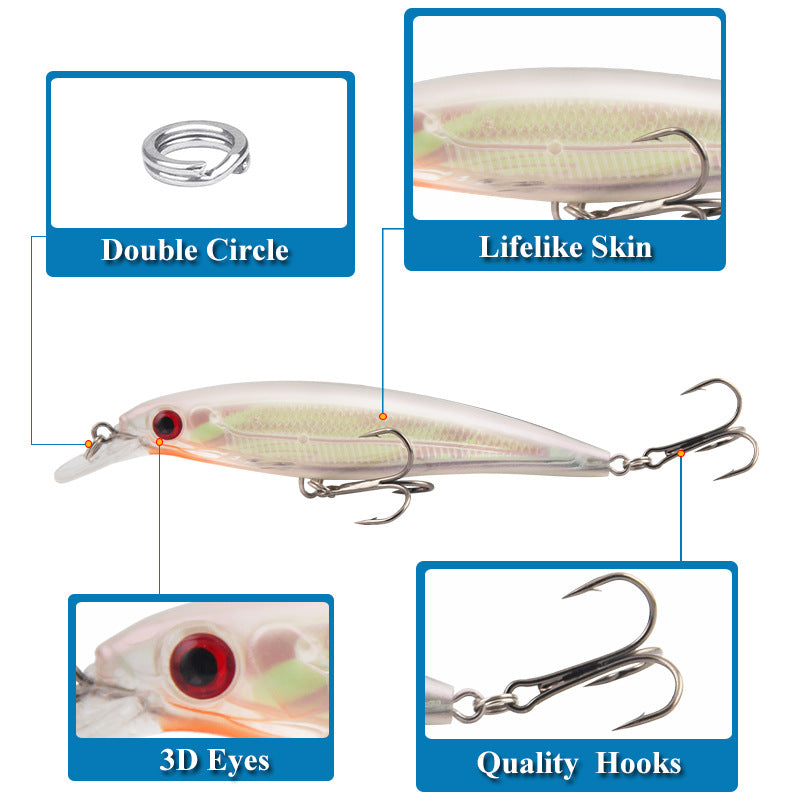 XY-257 Minnow Lures – Swimming Bait for Freshwater and Saltwater – Bulk