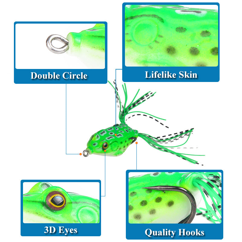 XY-68 Frog Lures – Topwater Frog Bait for Weeds and Lily Pads – Bulk