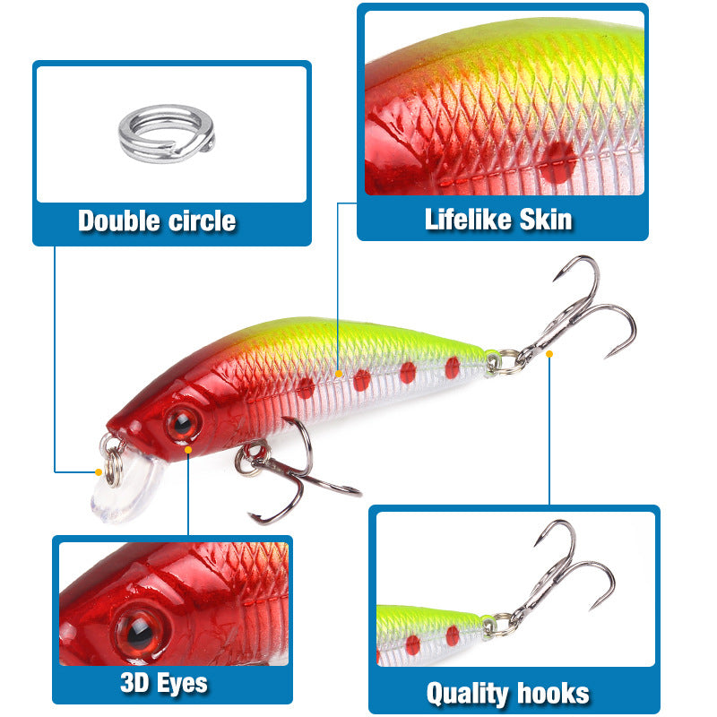 XY-9 Minnow Lures – Swimming Bait for Freshwater and Saltwater – Bulk