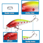 XY-9 Minnow Lures – Swimming Bait for Freshwater and Saltwater – Bulk