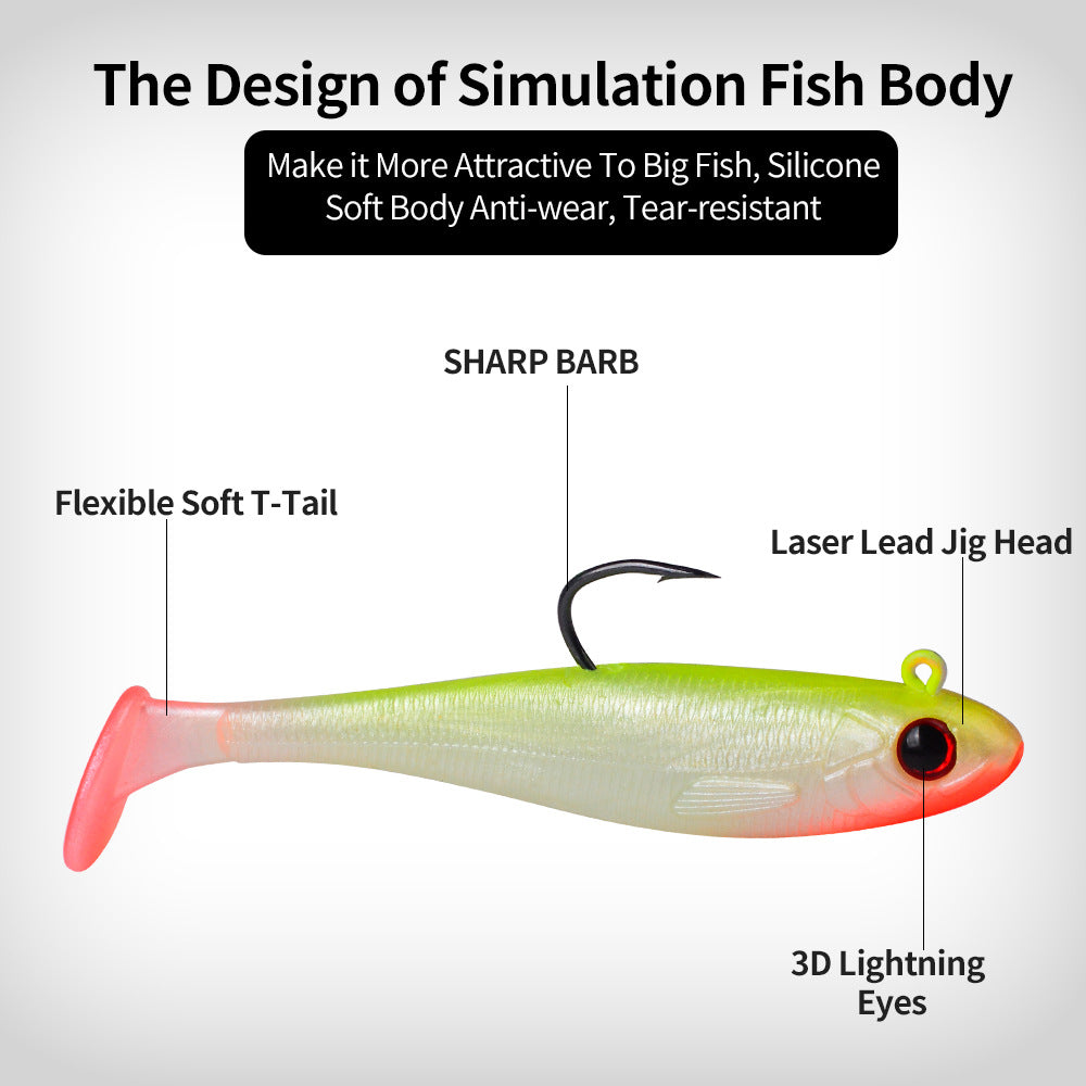 DW-6092 Jig Head Lures – Lead Head Jig with Soft Body – Bulk Order