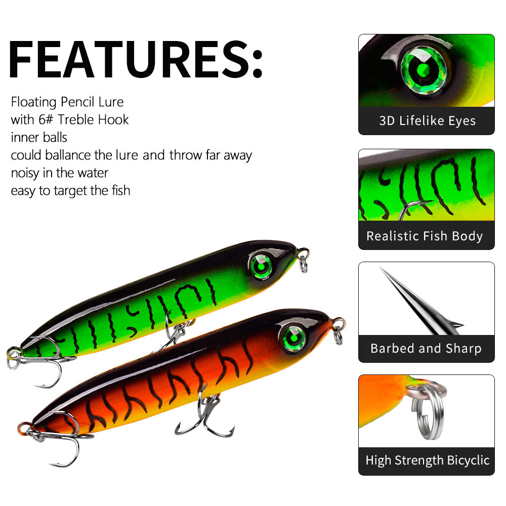 DW1023 Pencil Lures – Topwater Stick Bait for Surface Fishing – Wholesale