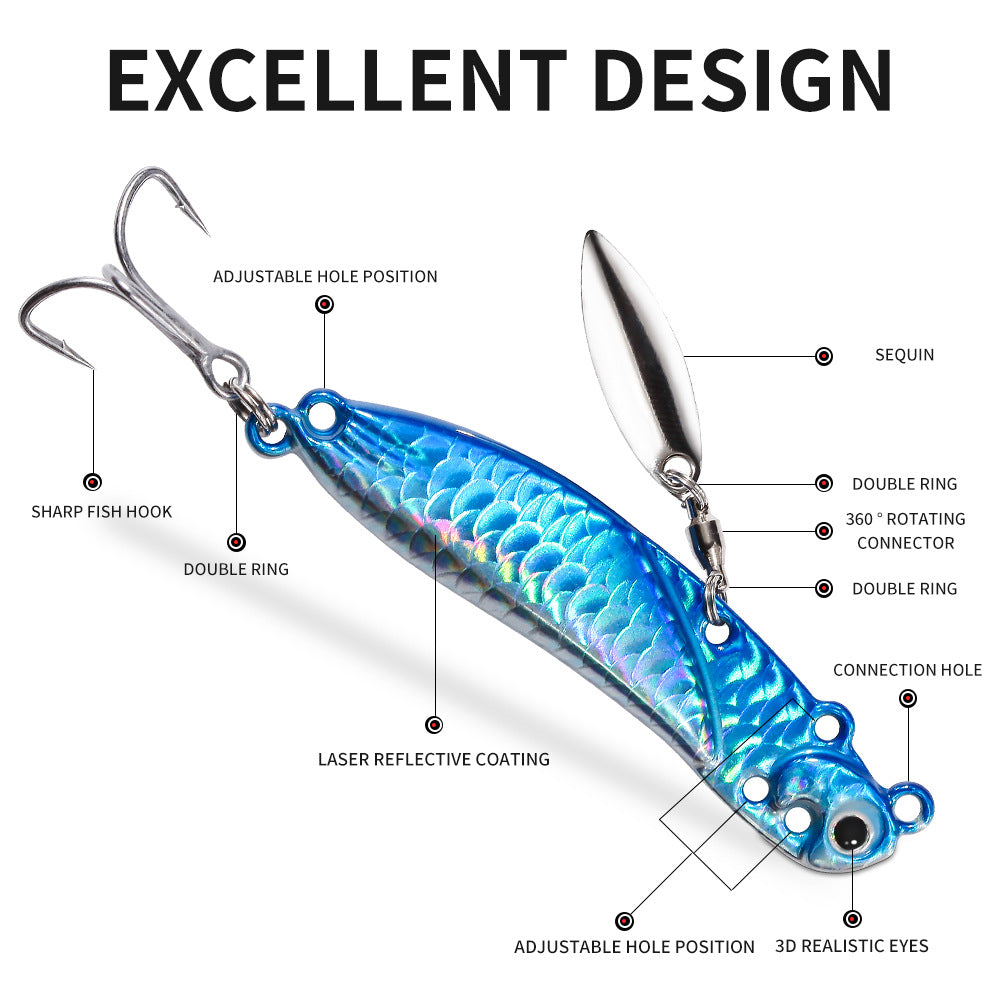 YE-352 VIB Lures – Vibration Metal Bait for Deep Water Fishing – Bulk