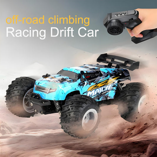 Off-Road RC Drift Car - 4WD High-Speed Remote Control Vehicle w/ Cool Lights, 2-Speed Modes & Shock Absorbers | Crash-Resistant PVC Shell | Best Gift for Kids & Adults MD504
