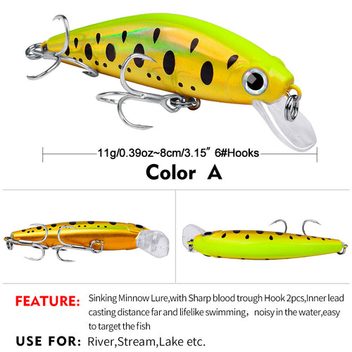 DW457 Minnow Lures – Swimming Bait for Freshwater and Saltwater – Bulk