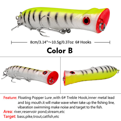 DXP002 Popper Lures – Surface Popping Bait for Explosive Strikes – Wholesale