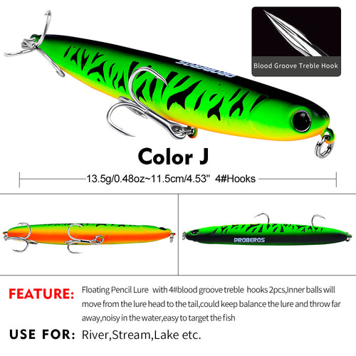 SW453 Pencil Lures – Topwater Stick Bait for Surface Fishing – Wholesale