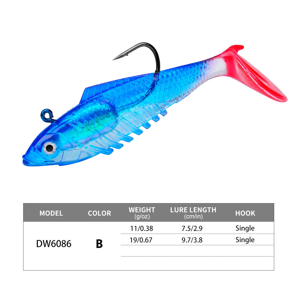DW-6086 Jig Head Lures – Lead Head Jig with Soft Body – Bulk Order