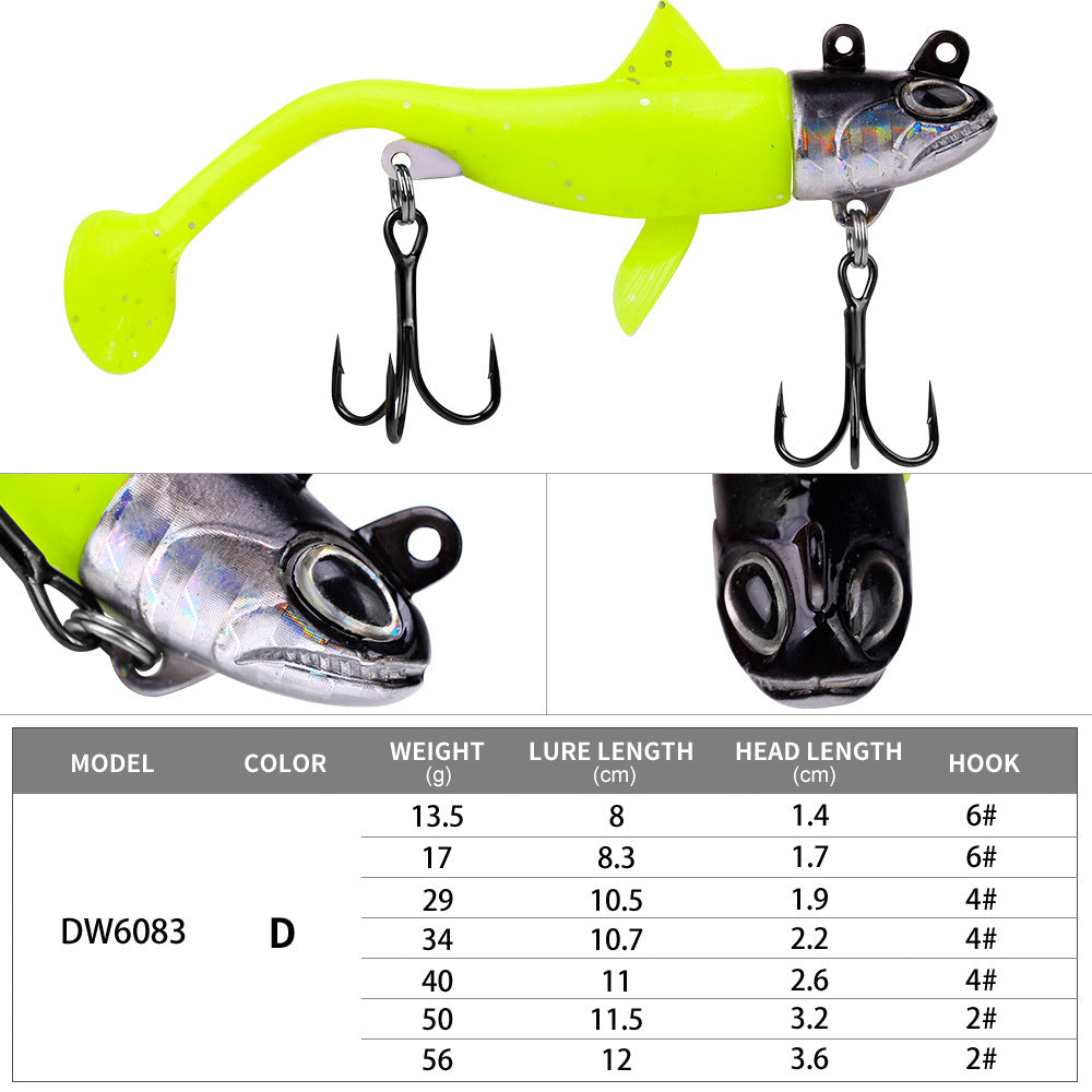 DW-6083 Jig Head Lures – Lead Head Jig with Soft Body – Bulk Order